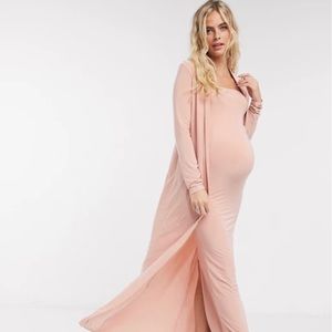 Club L London Maternity slinky maxi cardigan set